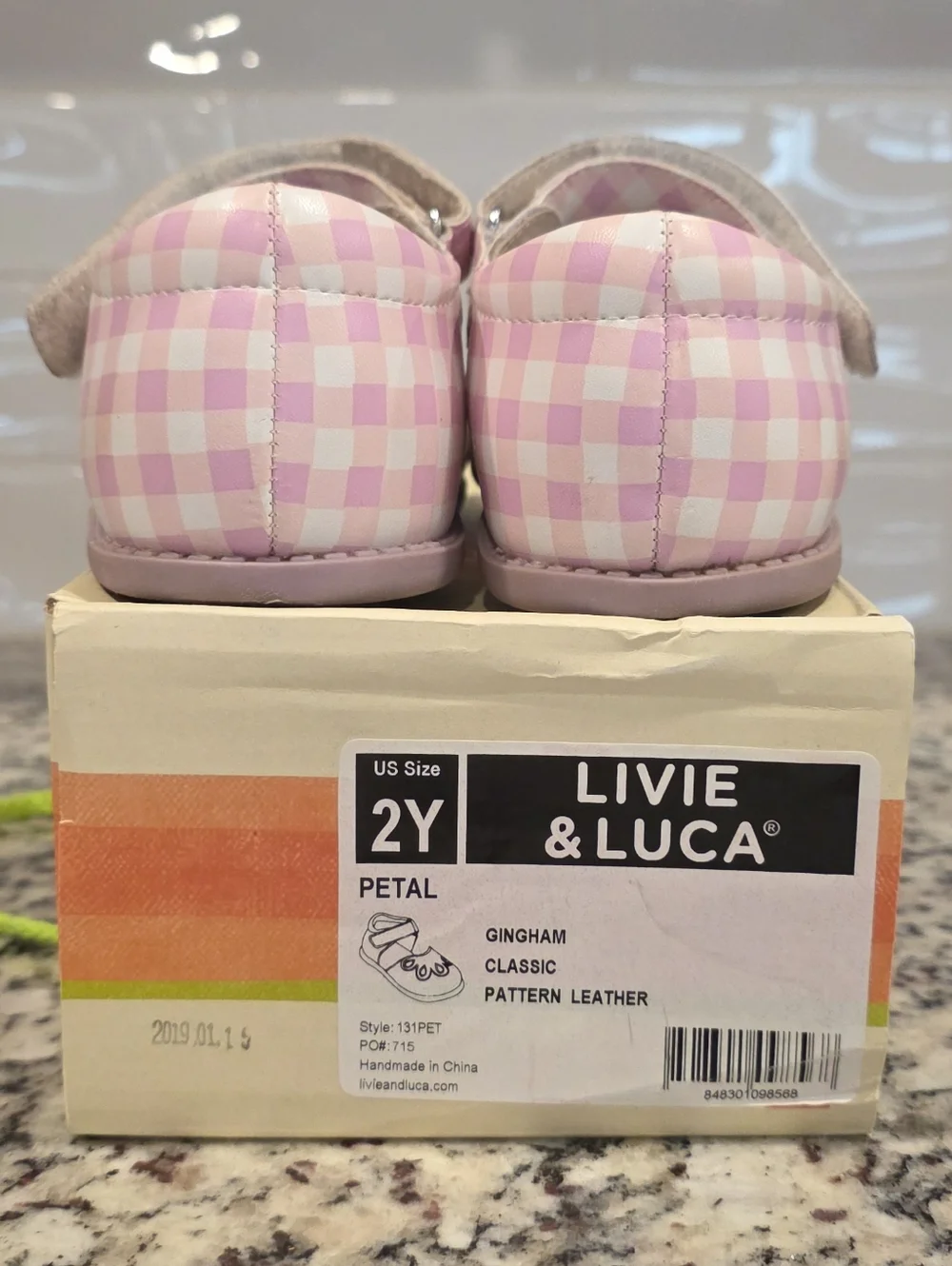 LIVIE & LUCA x Matilda Jane Girls Petal Gingham Leather Mary Jane Size 2Y